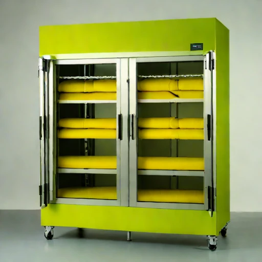 An adiabatic-stage drying cabinet, photographed against a plain background