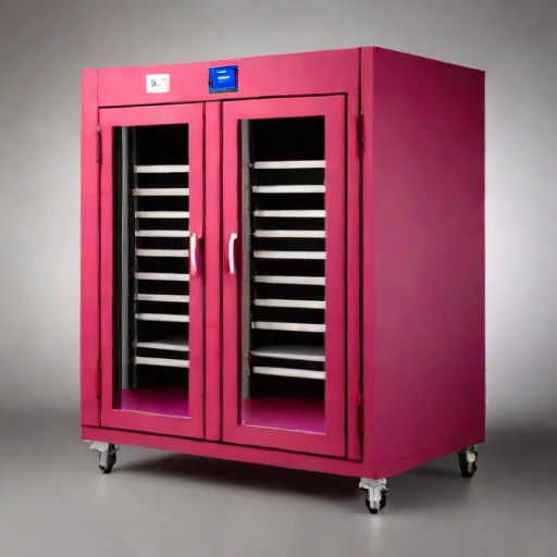 An adiabatic-stage drying cabinet, photographed against a plain background
