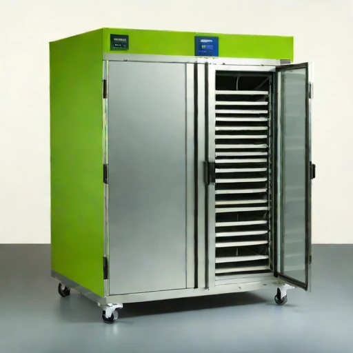 An adiabatic-stage drying cabinet, photographed against a plain background