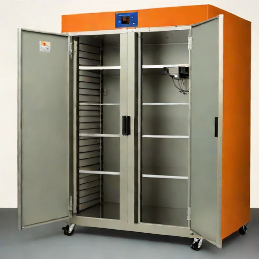 An adiabatic-stage drying cabinet, photographed against a plain background
