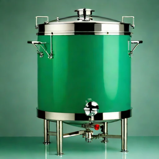 An aragonite-seeded pickling vat, photographed against a plain background