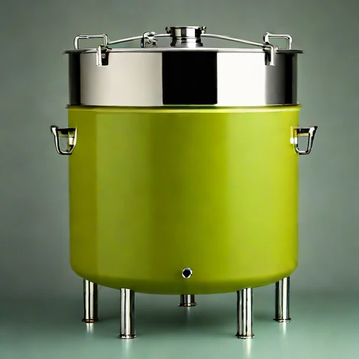 An aragonite-seeded pickling vat, photographed against a plain background