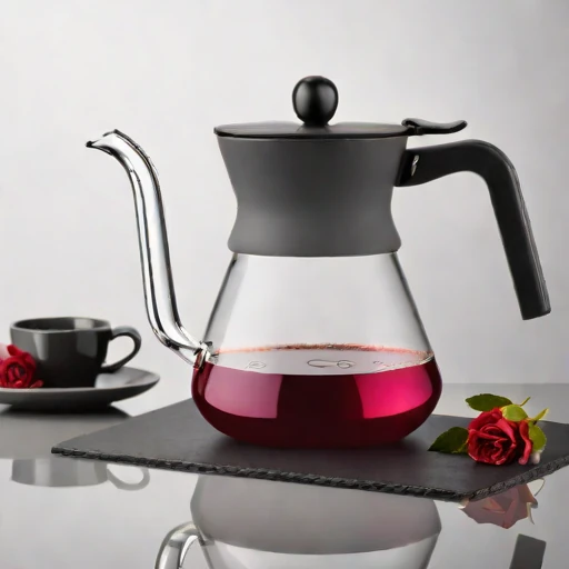 A basalt-bed kettle, photographed against a plain background