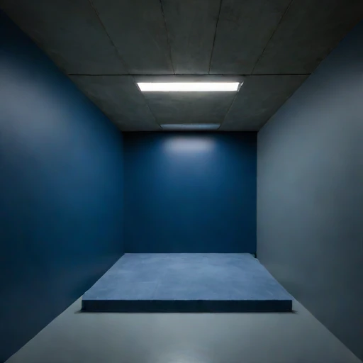 A brattice-divided work den, photographed against a plain background