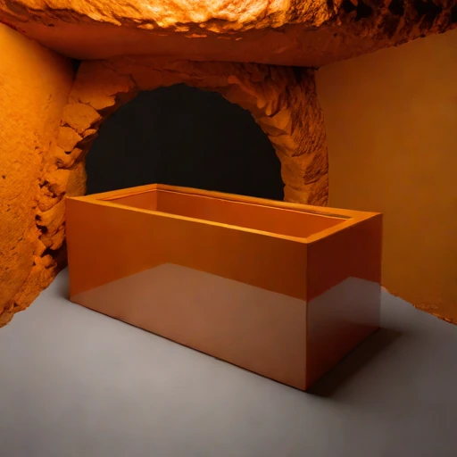A brattice-divided work den, photographed against a plain background