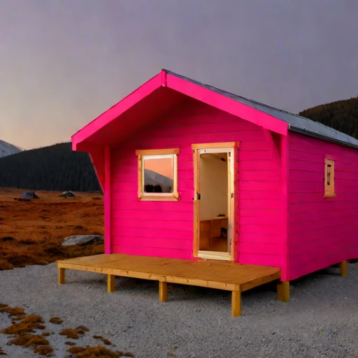 A brine-flat field retreat, photographed against a plain background