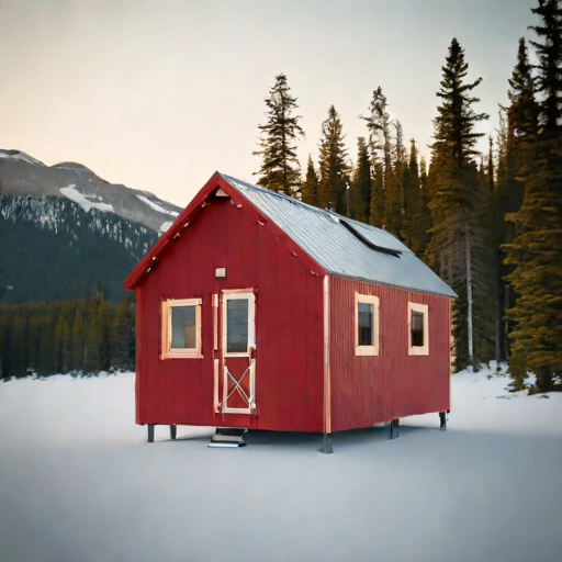 A brine-flat field retreat, photographed against a plain background