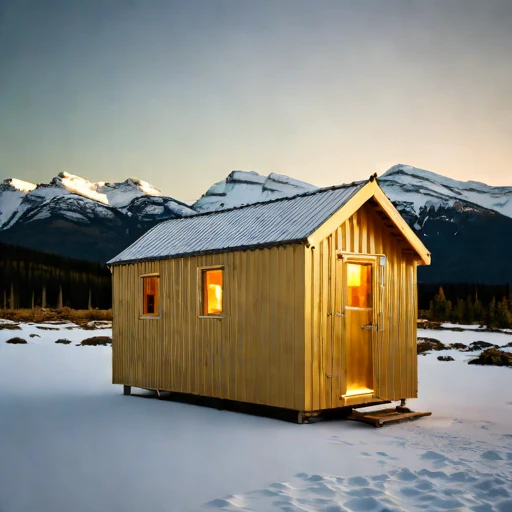 A brine-flat field retreat, photographed against a plain background