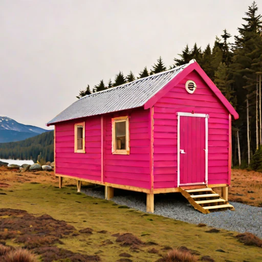 A brine-flat field retreat, photographed against a plain background