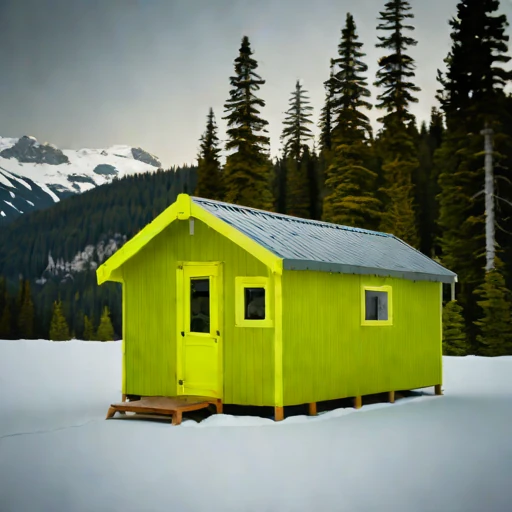 A brine-flat field retreat, photographed against a plain background