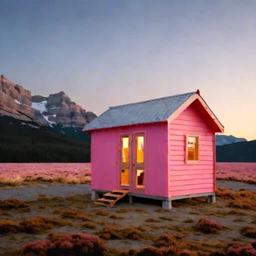 A brine-flat field retreat, photographed against a plain background