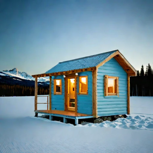 A blockfield guest lodge, photographed against a plain background