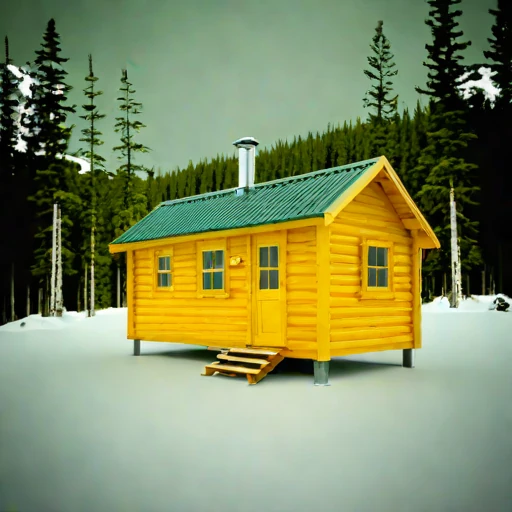 A blockfield guest lodge, photographed against a plain background