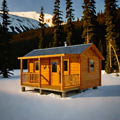 A blockfield guest lodge, photographed against a plain background
