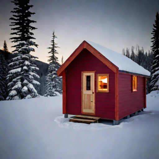 A blockfield guest lodge, photographed against a plain background