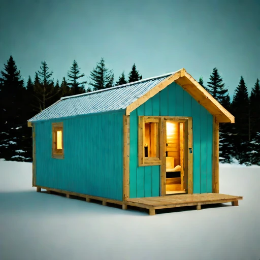 A blockfield guest lodge, photographed against a plain background