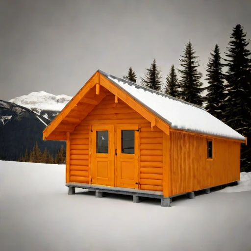 A blockfield guest lodge, photographed against a plain background