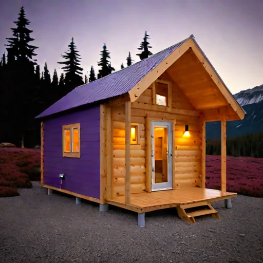 A blockfield guest lodge, photographed against a plain background