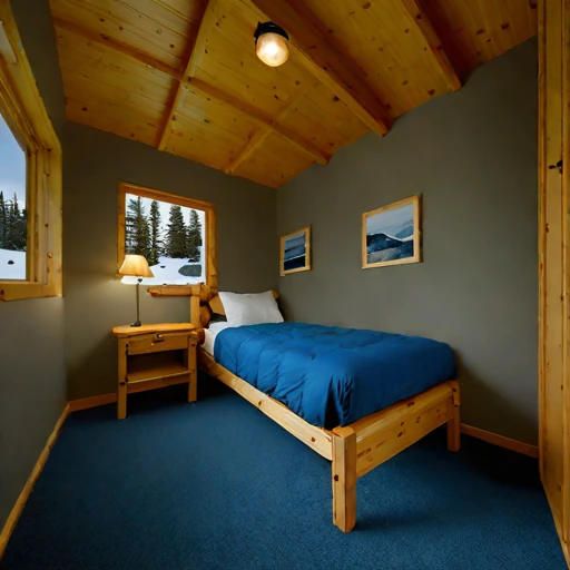 A blockfield guest lodge, photographed against a plain background
