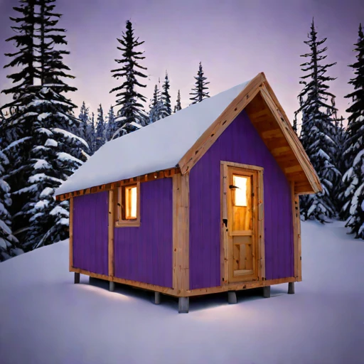 A blockfield guest lodge, photographed against a plain background