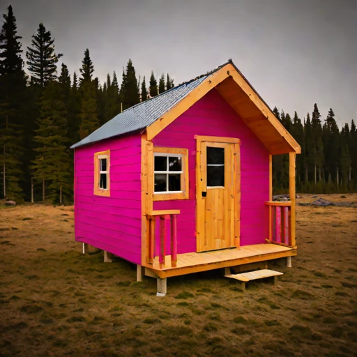 A blockfield guest lodge, photographed against a plain background