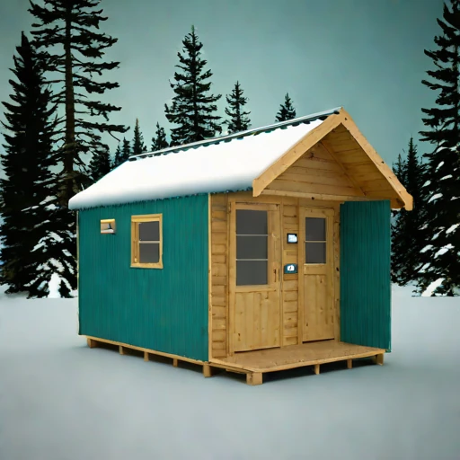 A blockfield guest lodge, photographed against a plain background