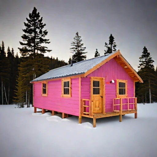 A blockfield guest lodge, photographed against a plain background