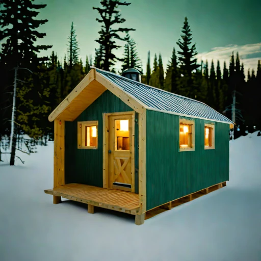 A blockfield guest lodge, photographed against a plain background