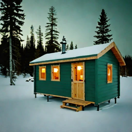 A blockfield guest lodge, photographed against a plain background