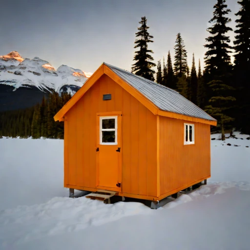 A blockfield guest lodge, photographed against a plain background