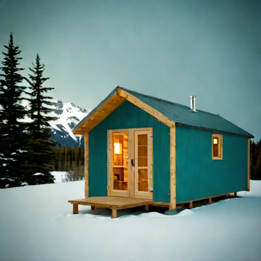A blockfield guest lodge, photographed against a plain background