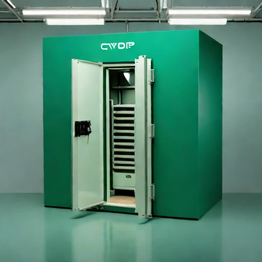 A cryopeg-cooled tuber store, photographed against a plain background