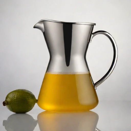 A chemocline layering pitcher, photographed against a plain background