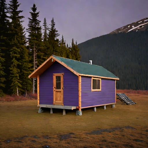 A chinook-sheltered valley bunkhouse, photographed against a plain background