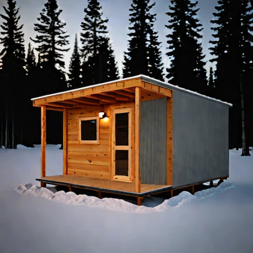 A chinook-sheltered valley bunkhouse, photographed against a plain background