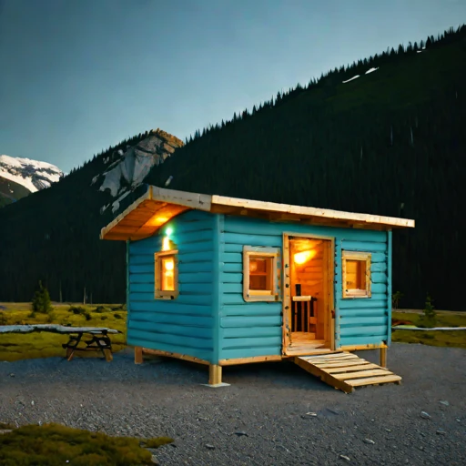 A chinook-sheltered valley bunkhouse, photographed against a plain background