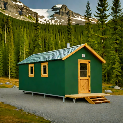 A chinook-sheltered valley bunkhouse, photographed against a plain background