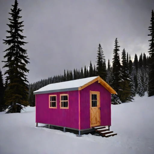 A chinook-sheltered valley bunkhouse, photographed against a plain background