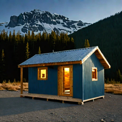 A chinook-sheltered valley bunkhouse, photographed against a plain background