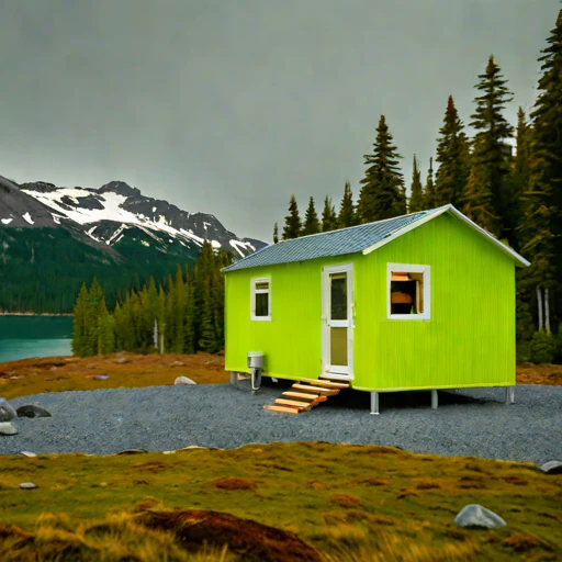 A chinook-sheltered valley bunkhouse, photographed against a plain background