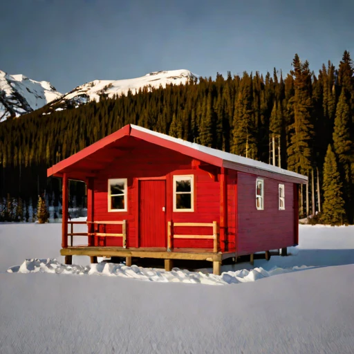 A chinook-sheltered valley bunkhouse, photographed against a plain background