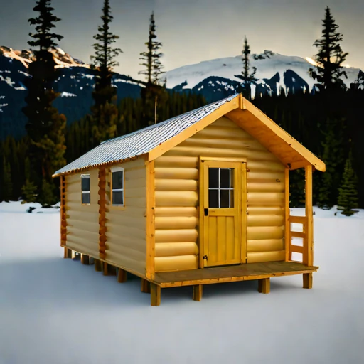 A chinook-sheltered valley bunkhouse, photographed against a plain background