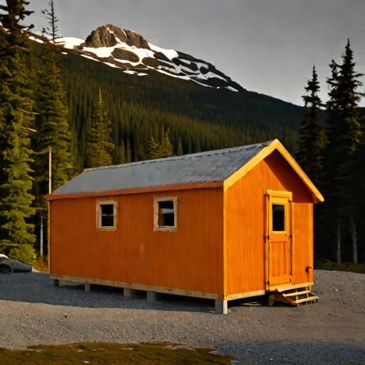 A chinook-sheltered valley bunkhouse, photographed against a plain background