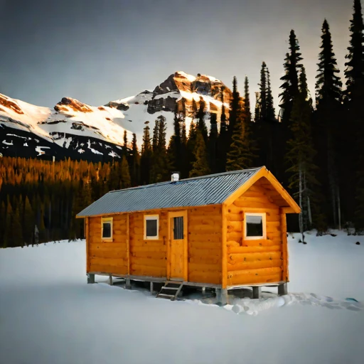 A chinook-sheltered valley bunkhouse, photographed against a plain background
