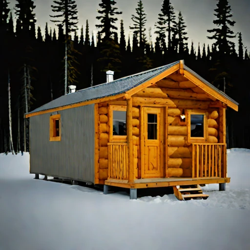 A chinook-sheltered valley bunkhouse, photographed against a plain background