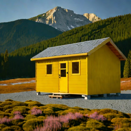 A chinook-sheltered valley bunkhouse, photographed against a plain background