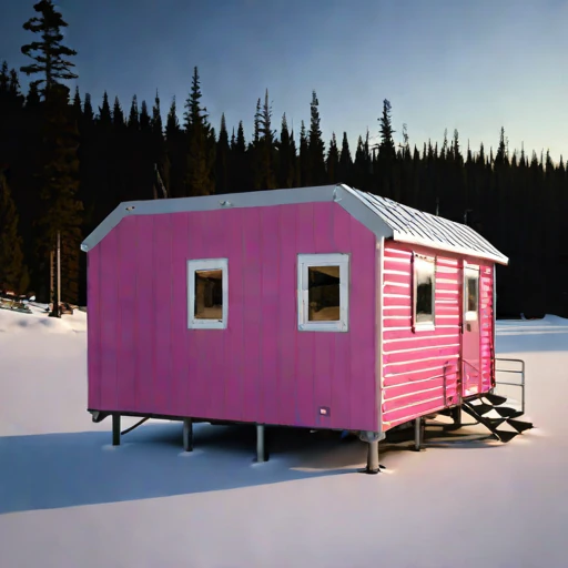 A cryoplanation-terrace bunkhouse, photographed against a plain background