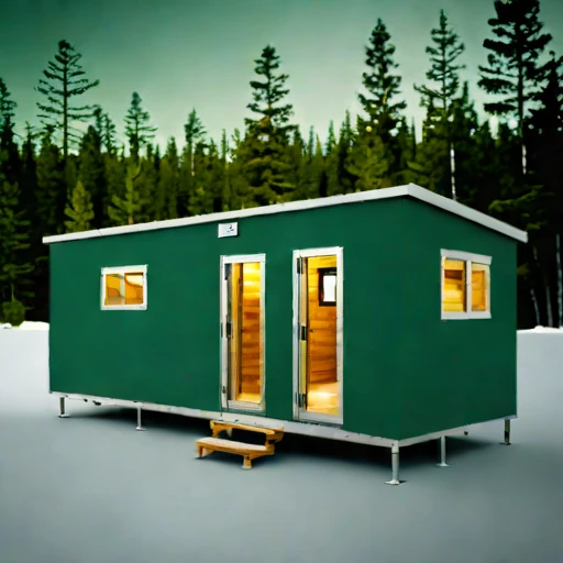 A cryoplanation-terrace bunkhouse, photographed against a plain background