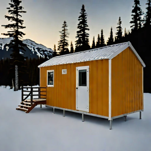 A cryoplanation-terrace bunkhouse, photographed against a plain background