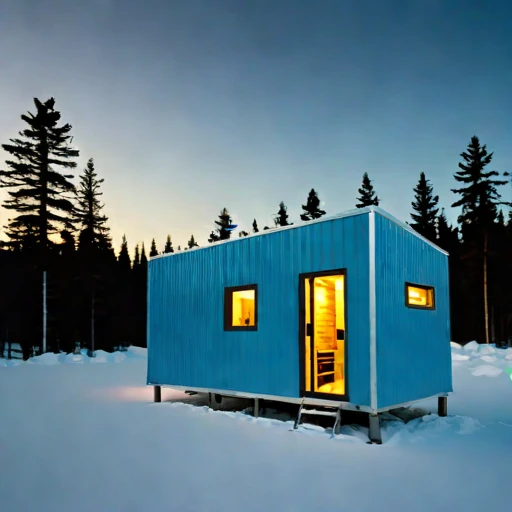A cryoplanation-terrace bunkhouse, photographed against a plain background
